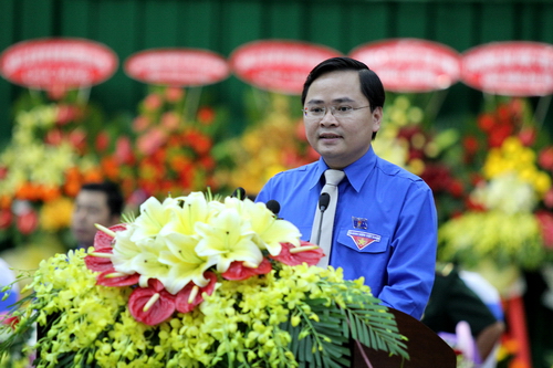 Đồng chí Nguyễn Anh Tuấn – Bí thư Trung ương Đoàn phát biểu chỉ đạo đại hội